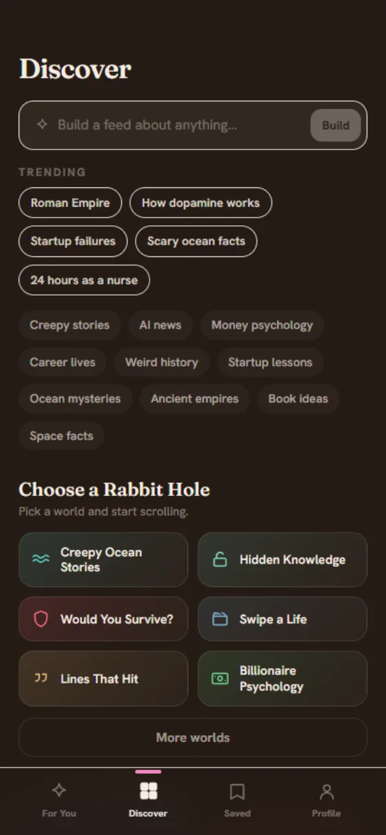 Curio Discover and rabbit holes
